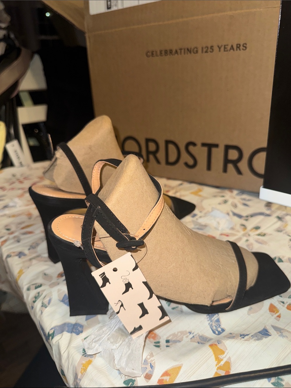 Unlisted Satin Black Square-Toe Ankle-Strap Heels NWT Brand New!